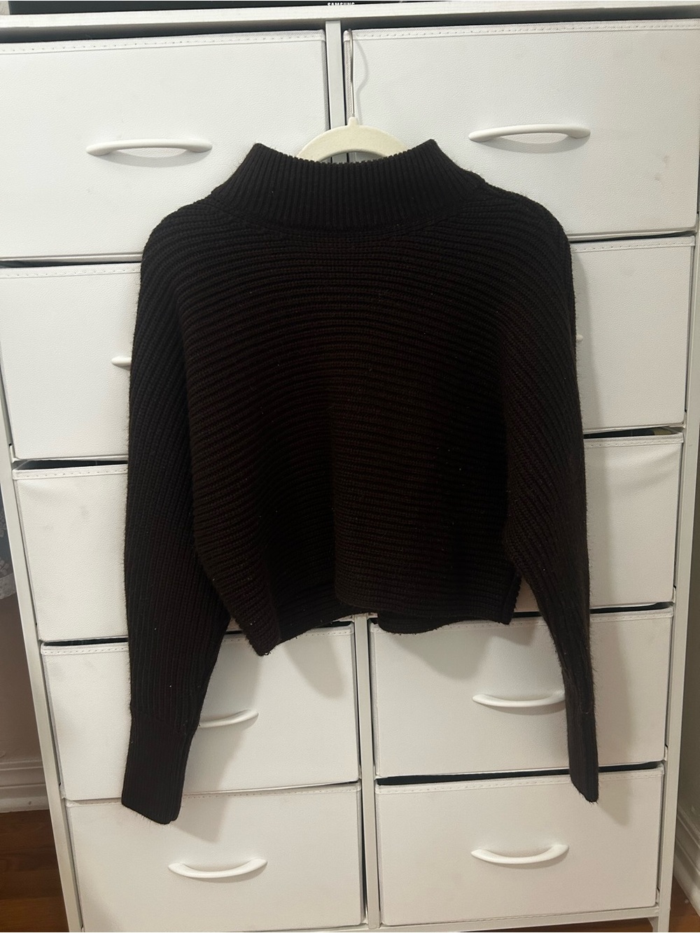 Gianni Bini Brown Ribbed Mockneck Sweater